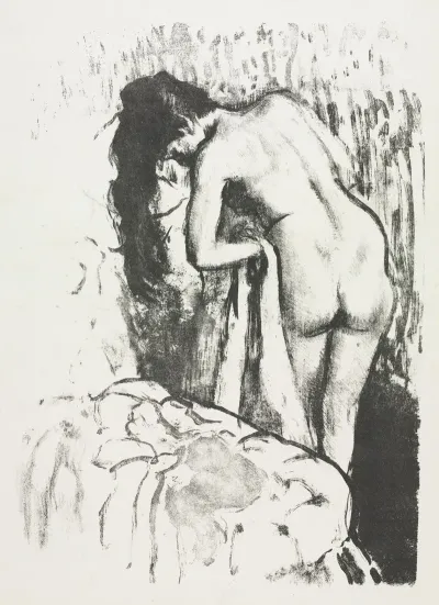 Nude Woman Standing Drying Herself 2