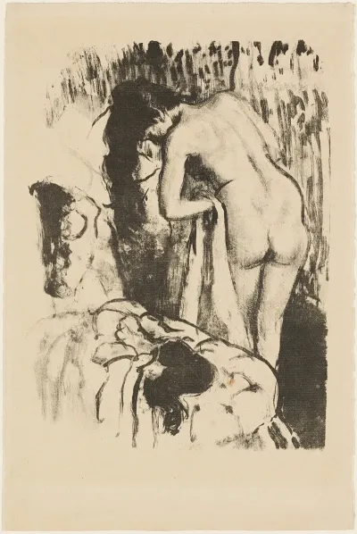 Nude Woman Standing Drying Herself 3