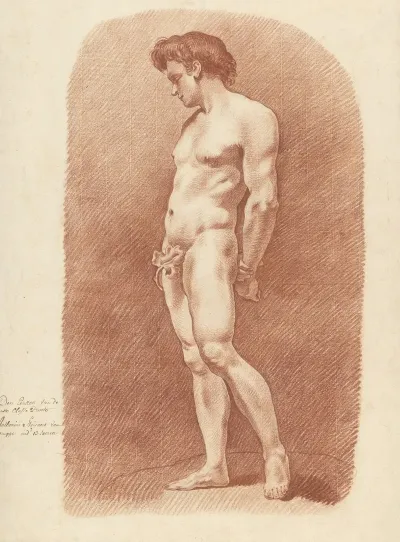Nude Young Man Holding His Hands Behind His Back