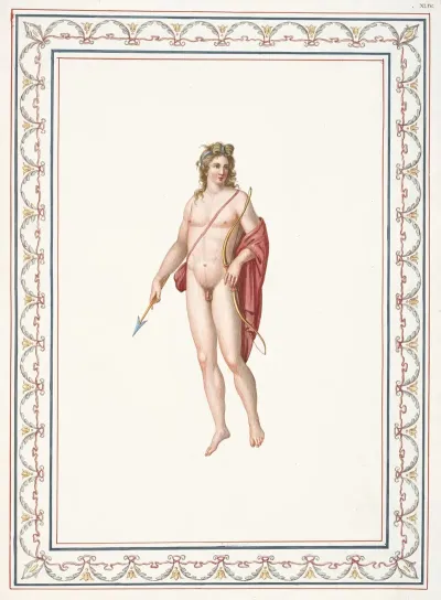 Nude Youth Holding Bow And Arrow