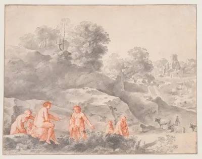 Nudes In A Landscape Possibly Diana And Callisto