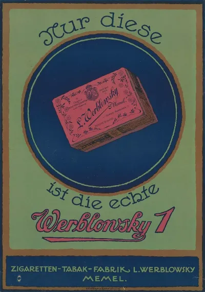 Nur Diese Ist Die Echte Werblonsky 1 Zigaretten Tabak Fabrik L Werblonsky Memel