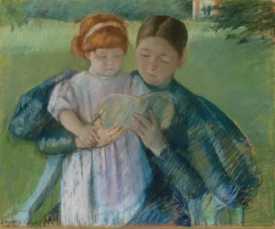 Nurse Reading To A Little Girl