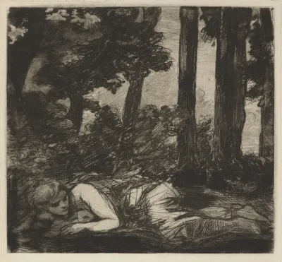 Nymphe Couchee Au Bord Dun Ruisseau Nymph Lying On The Banks Of A Stream