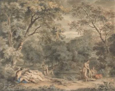 Nymphs Bathing In A Wooded Glade
