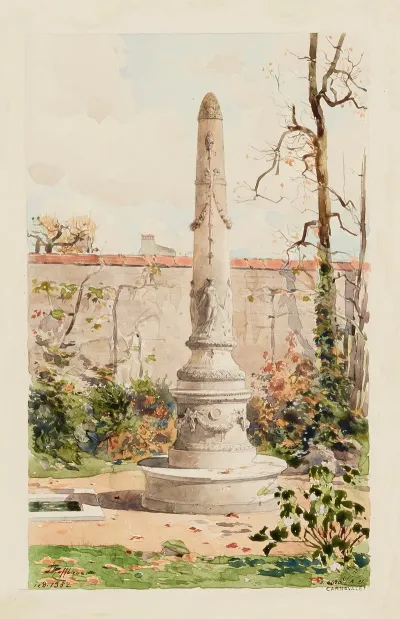Obelisque Style Louis Xvi Dans Un Jardin 10 Rue Cassini Debut Xixeme Siecle