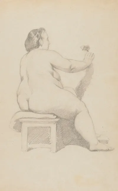 Obese Female Nude With A Butterfly