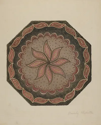 Octagonal Hooked Rug