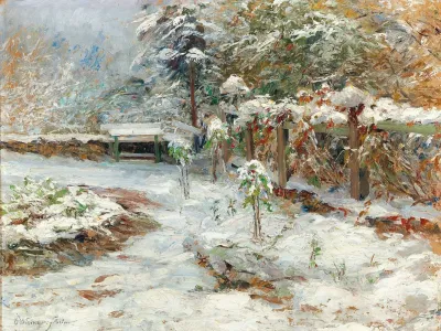 October Snow Motiv From The Garden Of Castle Hartenstein