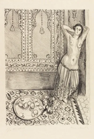 Odalisque Debout Au Plateau De Fruits