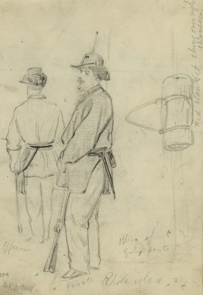 Officer And Private Of A Rhode Island Regiment