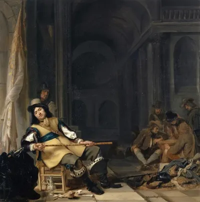 Officer And Soldiers In Foreign Quarters
