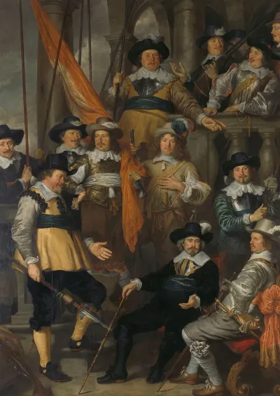 Officers And Other Civic Guardsmen Of The Xviii District In Amsterdam Under The Command Of Captain Albert Bas And Lieutenant Lucas Conijn