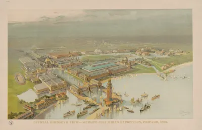 Official Birdseye View Worlds Columbian Exposition Chicago 1893 2