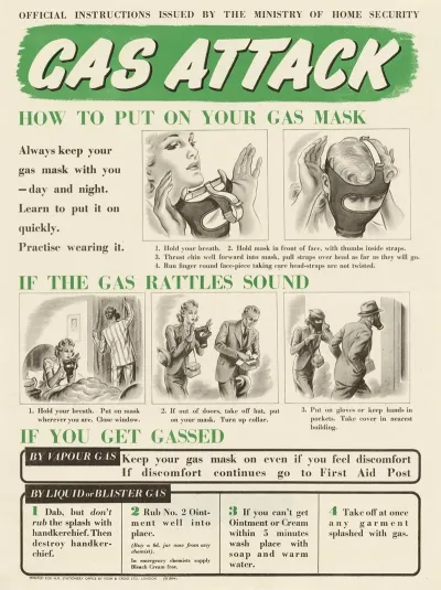 Official Instructions Issued By The Ministry Of Home Security Gas Attack