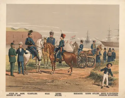 Officier Der Grenadiers En Jagers Rijdende Artillerie Marechaussee Rijdende Artillerie Kweekeling Zeevaartschool