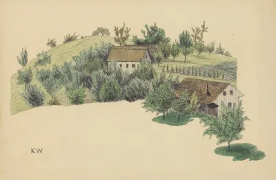 Ohne Titel Bauerhauser Auf Hugel