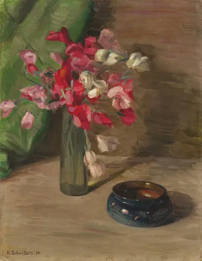 Ohne Titel Stilleben Mit Roten Blumen