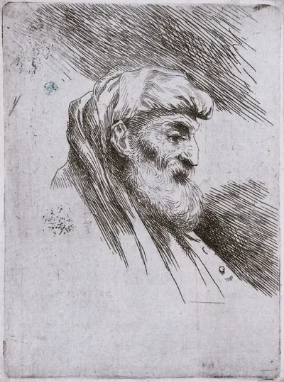 Old Bearded Man In Profile