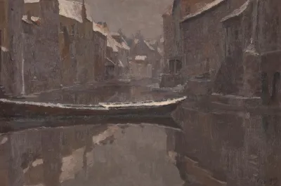 Old Canal At Ghent In Winter