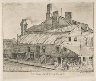 Old House Corner Of Peck Slip And Water Street From Scenes Of Old New York