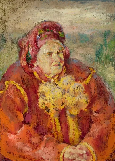 Old Hutsul Woman In The Sun