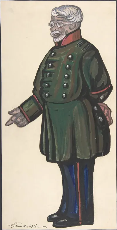 Old Man In A Green Military Coat