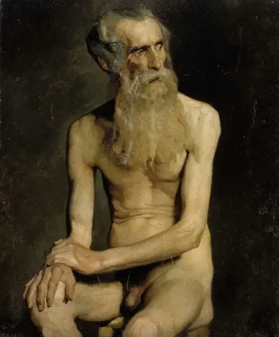 Old Man Seated Academy Study