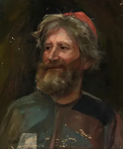 Old Man Wearing A Red Cap Sketch For The Painting Fairy Tale Princess