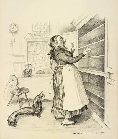 Old Mother Hubbard Went To The Cupboard To Get Her Poor Dog A Bone