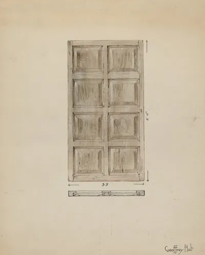 Old Paneled Door Outside Door To Monastery