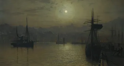 Old Scarborough Full Moon High Water