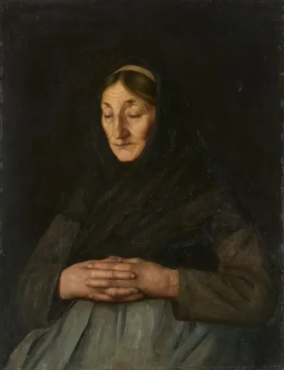 Old Woman Alsatian Peasant Woman In Prayer