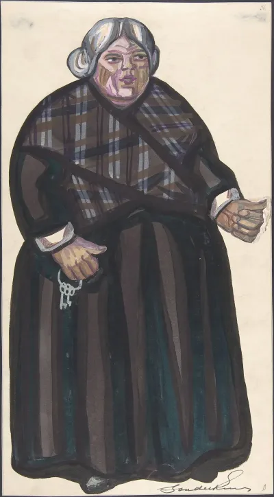 Old Woman Holding Keys