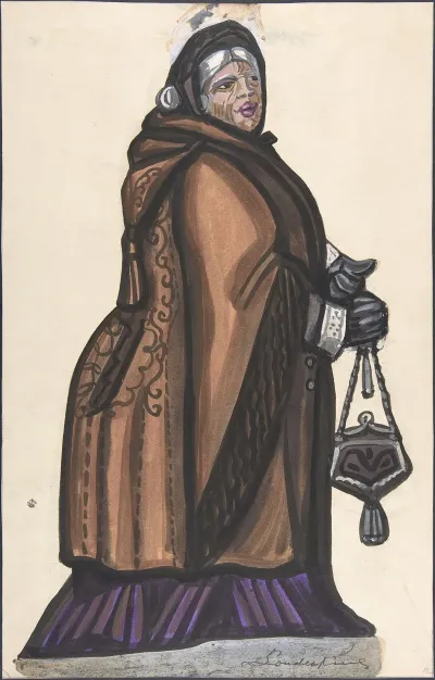 Old Woman In A Brown Coat