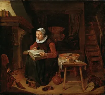 Old Woman Reading The Bible