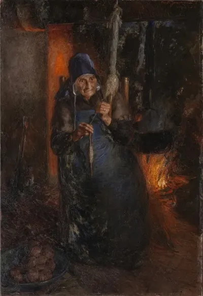 Old Woman Spinning 2