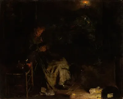 Old Woman Watching Over A Dead Body I