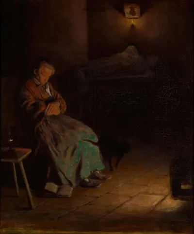 Old Woman Watching Over A Dead Body Ii