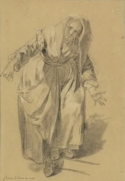 Old Woman With Arms Outstretched Study For The Neapolitan Gesture