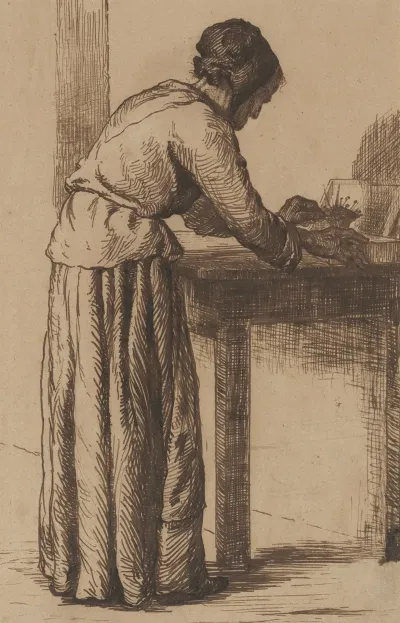 Old Woman Working