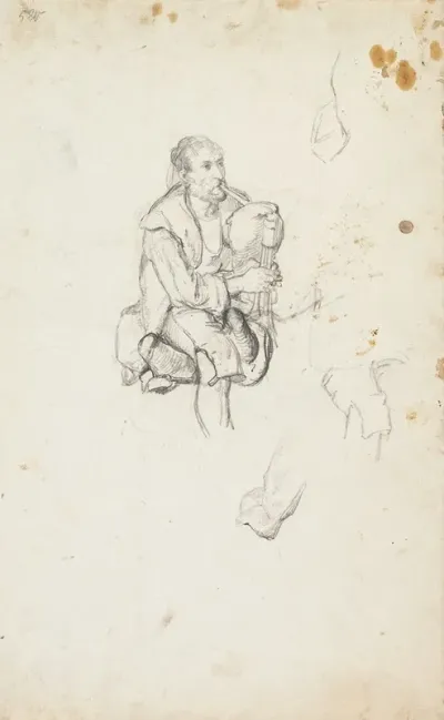 Old Zampogna Player Sitting