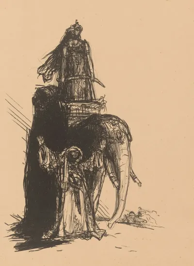 Olifant Met Staande Berijder