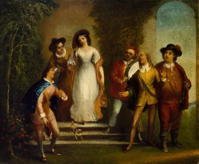 Olivia Greeting Cesario In The Garden