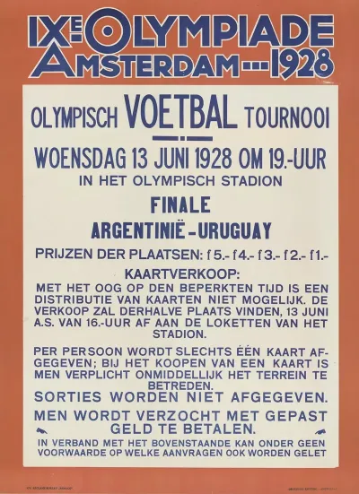 Olympische Voetbalfinale Argentinie Uruguay
