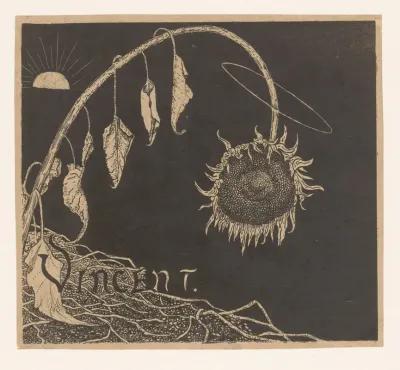 Omslagontwerp Voor Richard Roland Holst Tentoonstelling Der Nagelaten Werken Van Vincent Van Gogh 1892