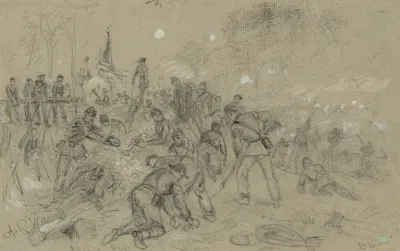 On Hancocks Front The Soldiers Having No Picks And Shovels Used Bayonets Tin Pans Old Canteens And Even Their Hands In Throwing Up Breastworks