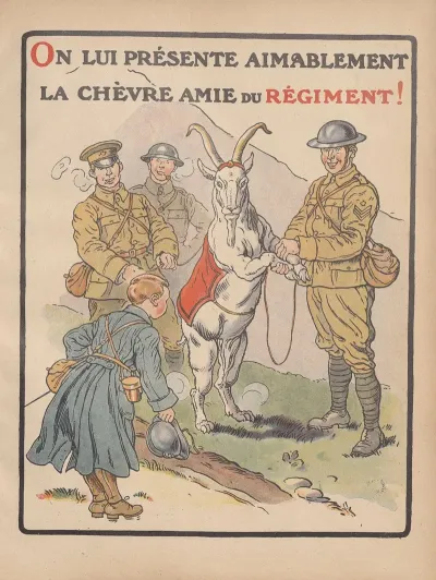 On Lui Presente Aimablement La Chevre Amie Du Regiment