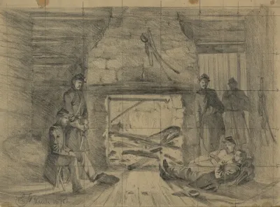 On Picket Officers Quarters In Log House