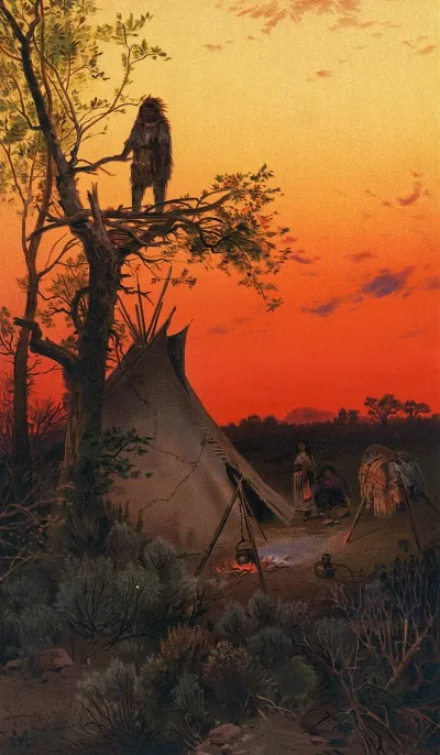 On The Lookout A Ute Camp Utah 1881